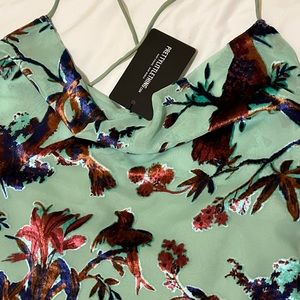 PrettyLittleThing Floral Cowl Neck MIDI Dress Sz 4